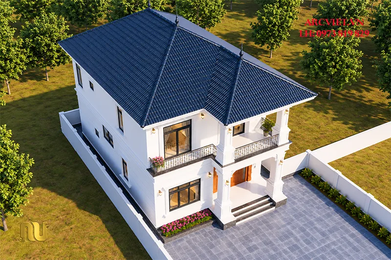 Mẫu Nhà Mái Nhật Ngang 8m 2 Tầng