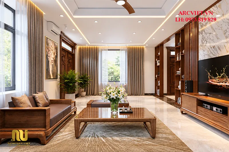Mẫu nhà mái nhật ngang 9m dài 15m