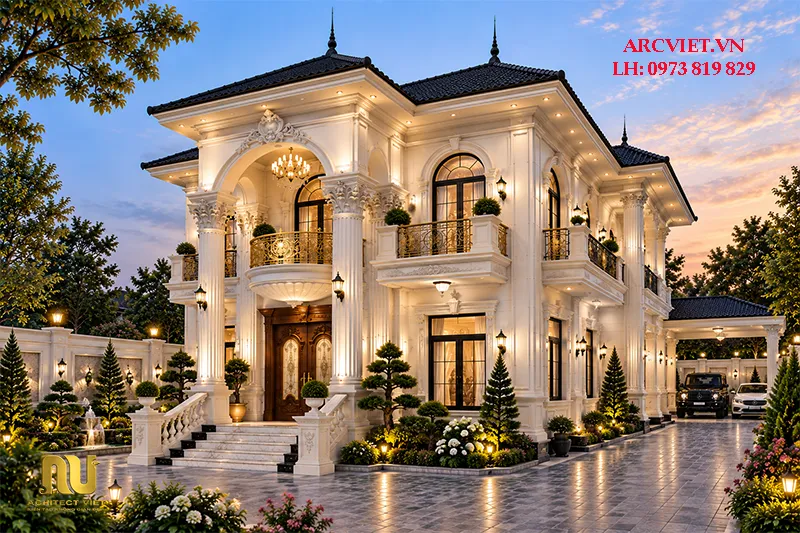 Mẫu Nhà Mặt Tiền 10m 2 Tầng