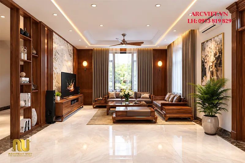 Mẫu nhà rộng 12m 2 tầng mái nhật