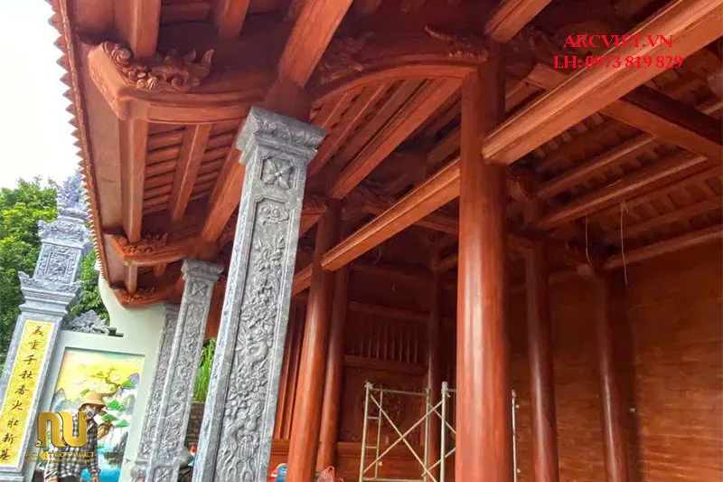 Thi Công Nhà Thờ 3 Gian Bê Tông Giả Gỗ Đẹp