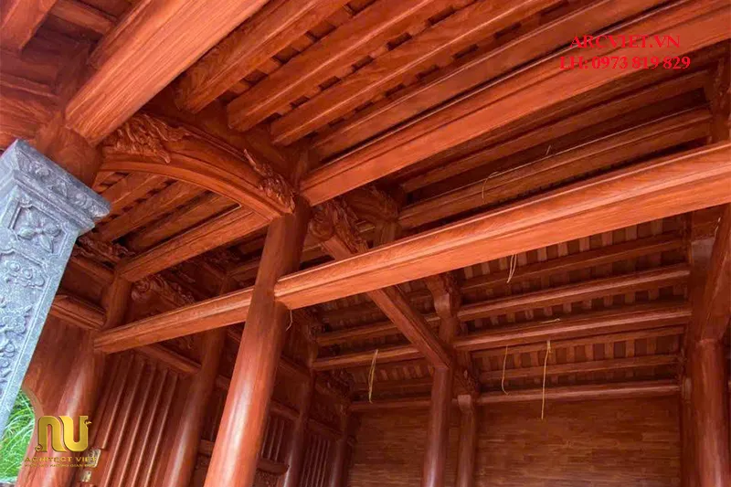 Thi Công Nhà Thờ 3 Gian Bê Tông Giả Gỗ Đẹp