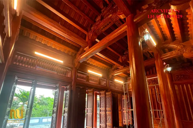 Thi Công Nhà Thờ 3 Gian Bê Tông Giả Gỗ Đẹp