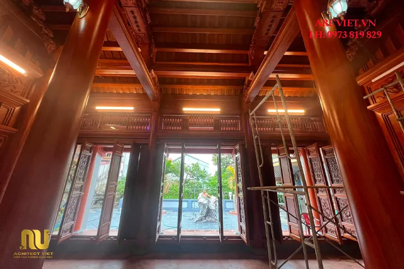 Thi Công Nhà Thờ 3 Gian Bê Tông Giả Gỗ Đẹp