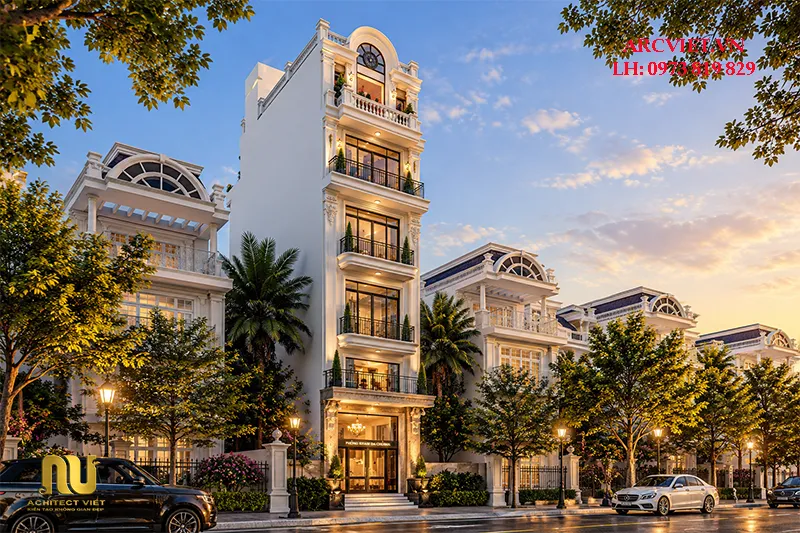 Mặt tiền nhà ống 4m tân cổ điển