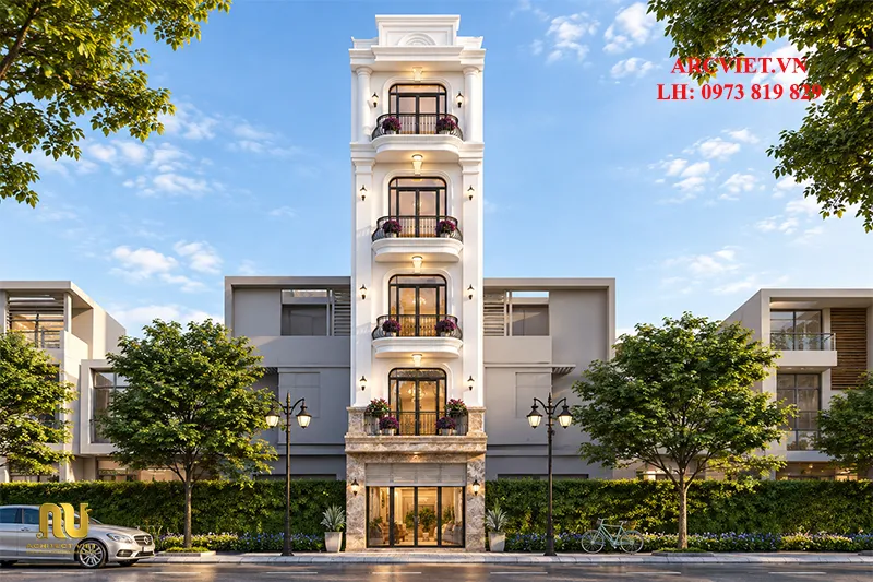 Mặt tiền nhà phố 5m 5 tầng