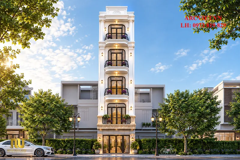 Mặt tiền nhà phố 5m 5 tầng