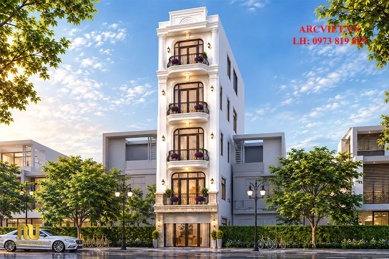 Mặt tiền nhà phố 5m 5 tầng