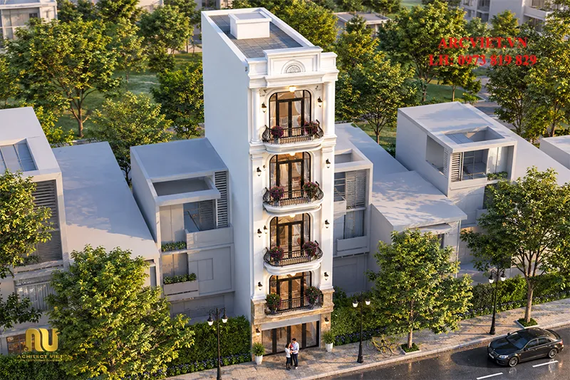 Mặt tiền nhà phố 5m 5 tầng