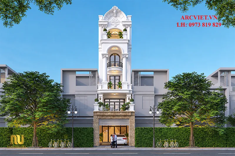 Mặt tiền nhà phố 5m tân cổ điển