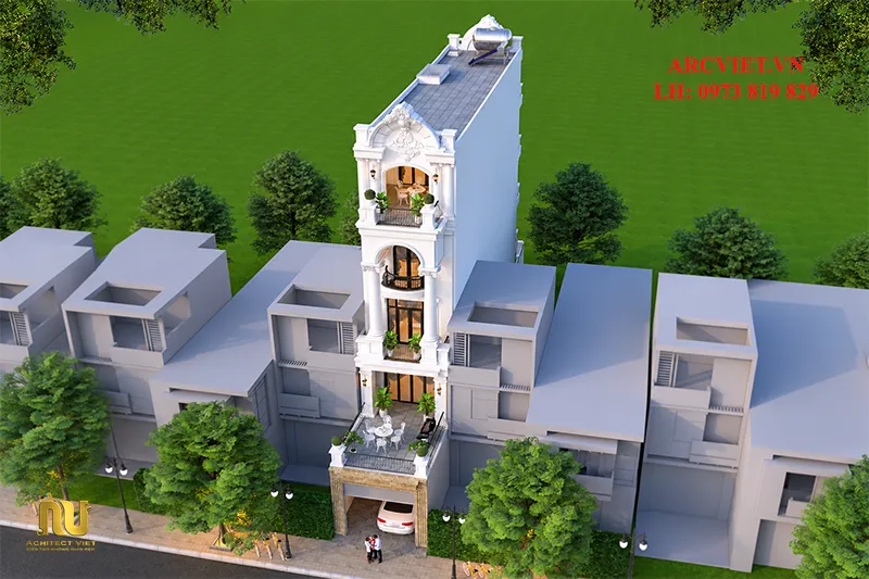 Mặt tiền nhà phố 5m tân cổ điển