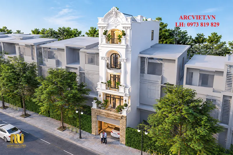 Mặt tiền nhà phố 5m tân cổ điển
