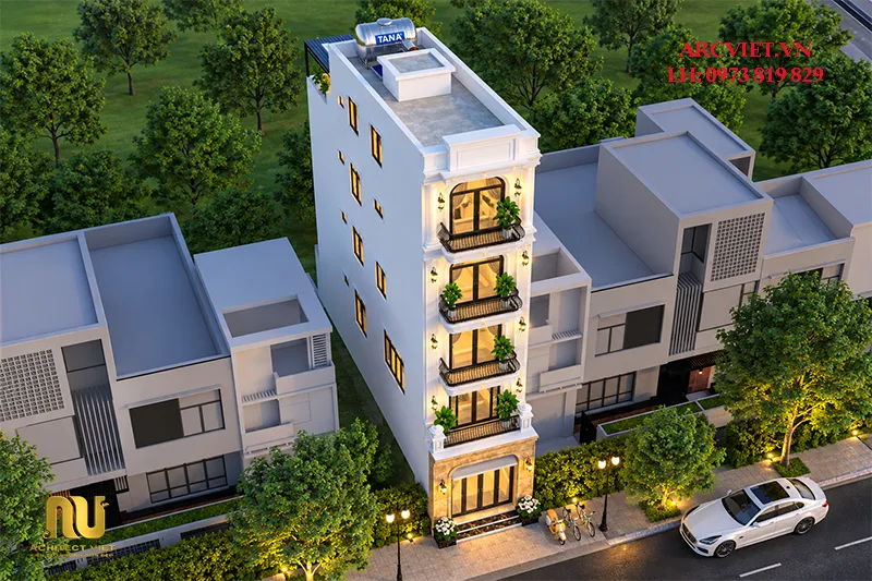 Mặt tiền nhà phố 5m tân cổ điển