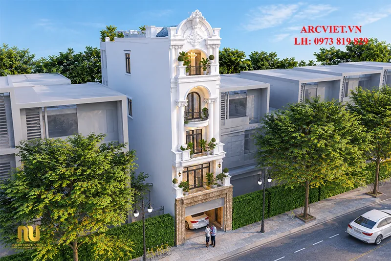 Mặt tiền nhà phố 5m tân cổ điển