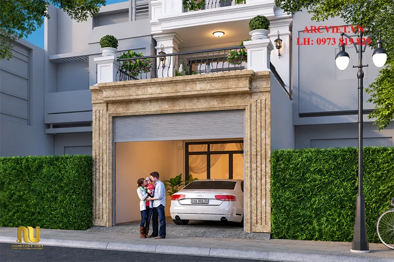 Mặt tiền nhà phố 5m tân cổ điển