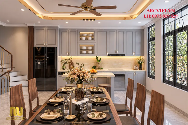 Mặt tiền nhà phố 6m tân cổ điển
