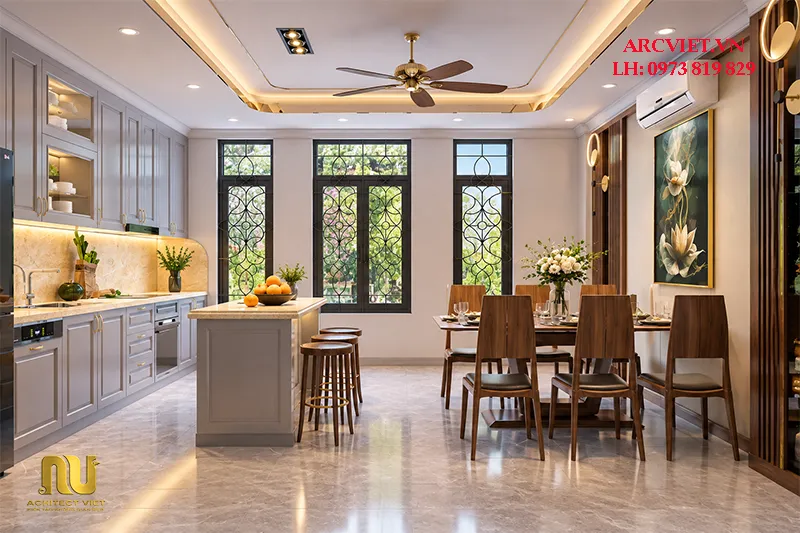 Mặt tiền nhà phố 6m tân cổ điển