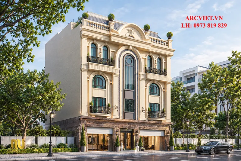 Mẫu Khách Sạn Mặt Tiền 12m