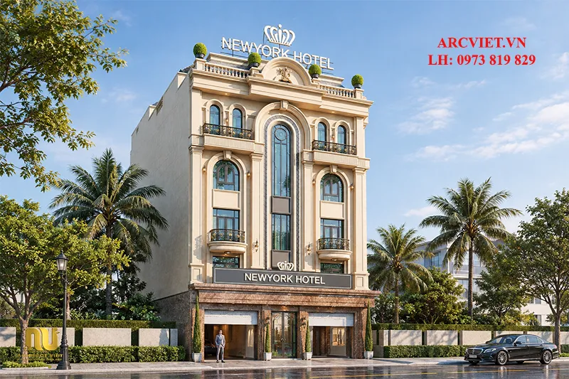 Mẫu Khách Sạn Mặt Tiền 12m