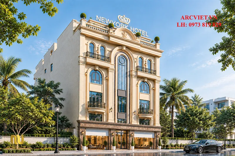 Mẫu Khách Sạn Mặt Tiền 12m