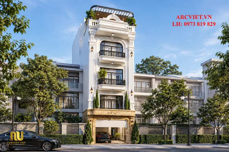 Mẫu Nhà Ống Mặt Tiền 5m Tân Cổ Điển