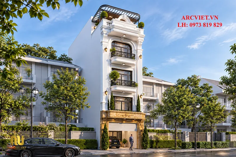 Mẫu Nhà Ống Mặt Tiền 5m Tân Cổ Điển
