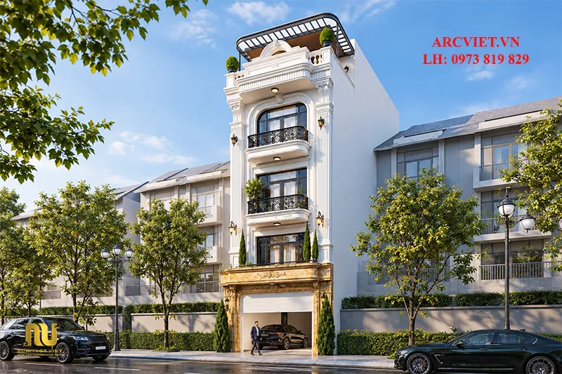 Mẫu Nhà Ống Mặt Tiền 5m Tân Cổ Điển