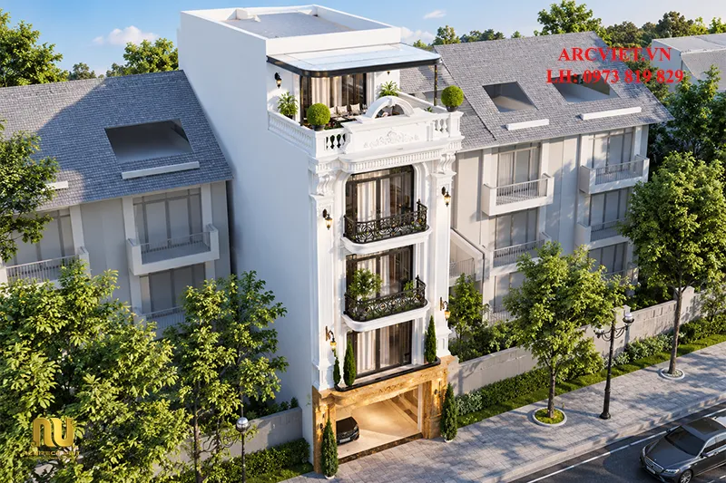 Mẫu Nhà Ống Mặt Tiền 5m Tân Cổ Điển