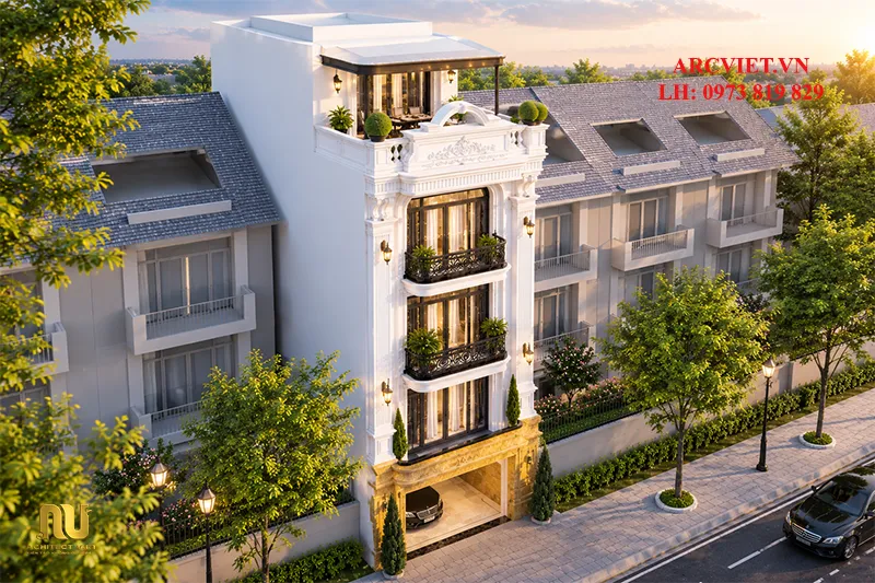 Mẫu Nhà Ống Mặt Tiền 5m Tân Cổ Điển
