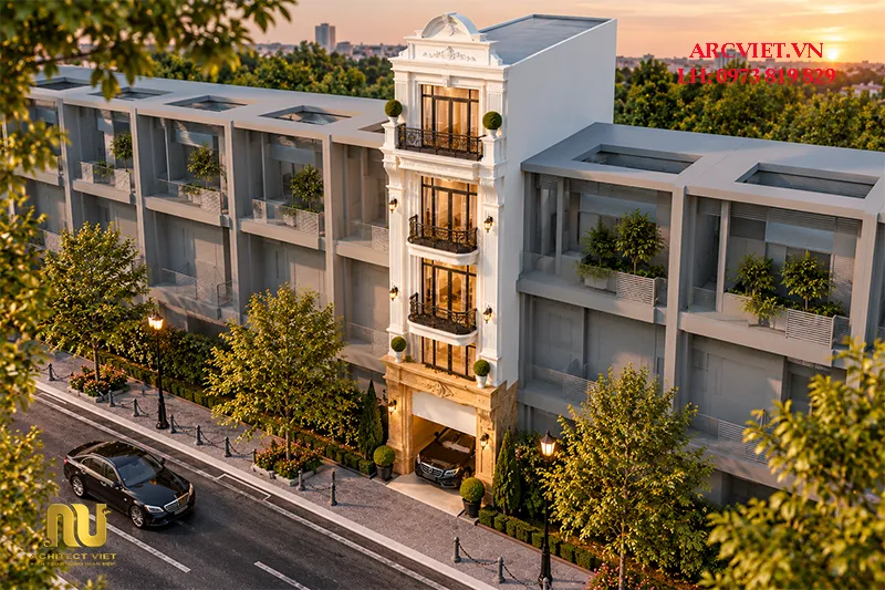 Mẫu nhà phố 5 tầng mặt tiền 5m