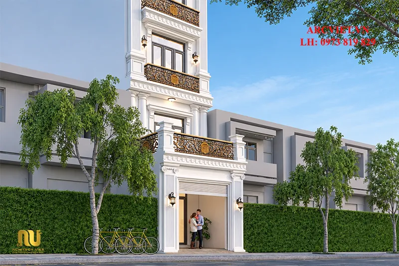 Mẫu nhà phố mặt tiền 4m 5 tầng