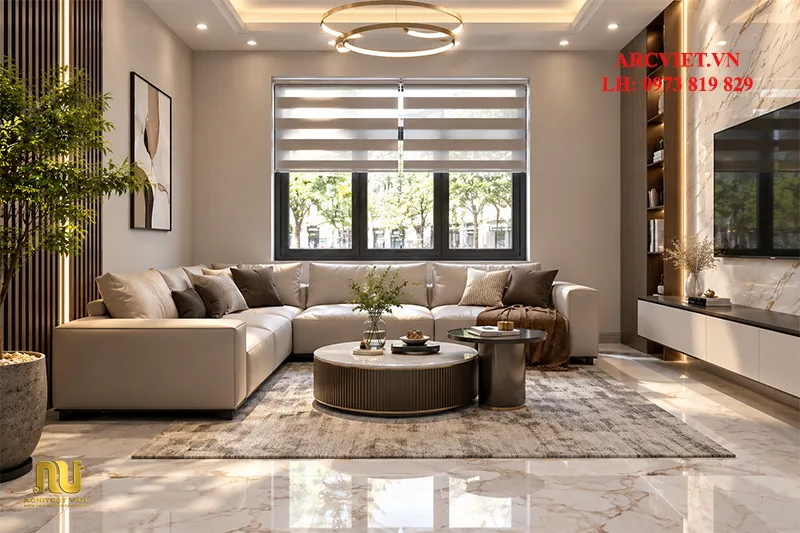 Mẫu nhà rộng 5m dài 20m 5 tầng phong cách tân cổ điển sang trọng do Architec Việt thiết kế.