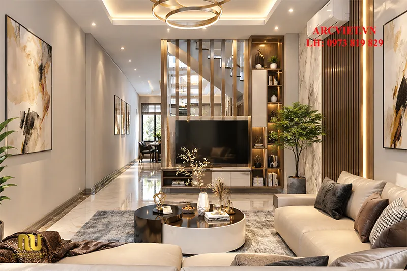 Mẫu nhà rộng 5m dài 20m 5 tầng phong cách tân cổ điển sang trọng do Architec Việt thiết kế.