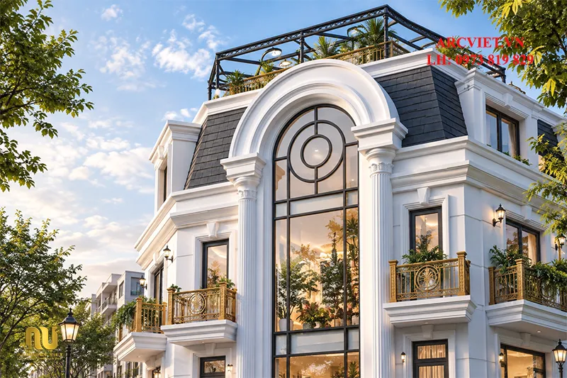 Nhà góc 2 mặt tiền tân cổ điển