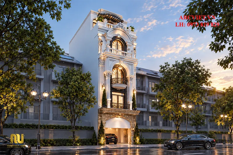 Nhà Ngang 5m Tân Cổ Điển