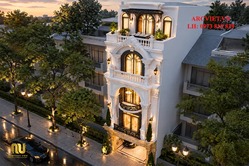 Nhà Ngang 5m Tân Cổ Điển