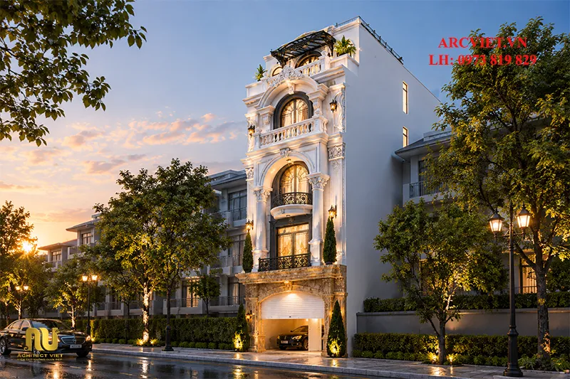 Nhà Ngang 5m Tân Cổ Điển