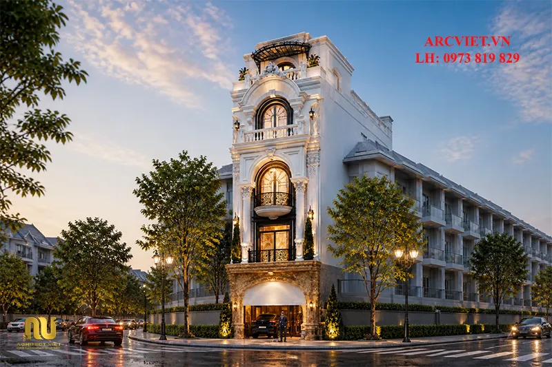 Nhà Ngang 5m Tân Cổ Điển