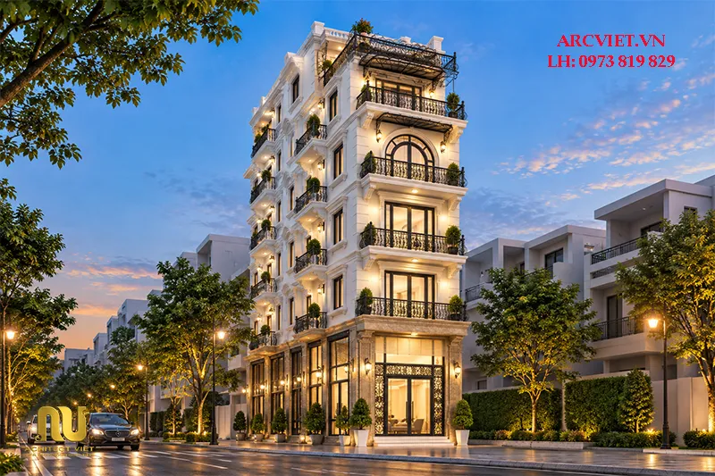 Thiết kế khách sạn mặt tiền 6m
