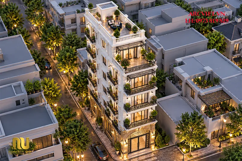 Thiết kế khách sạn mặt tiền 6m
