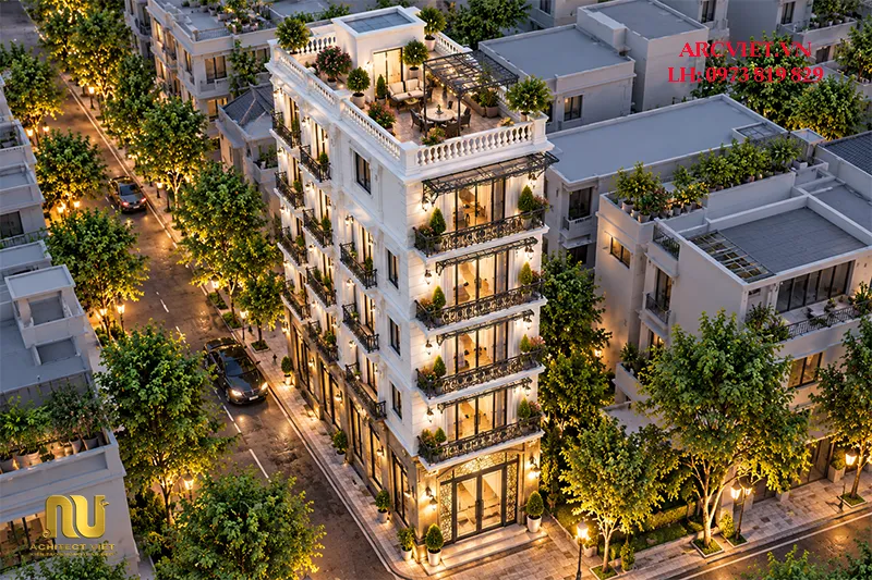 Thiết kế khách sạn mặt tiền 6m