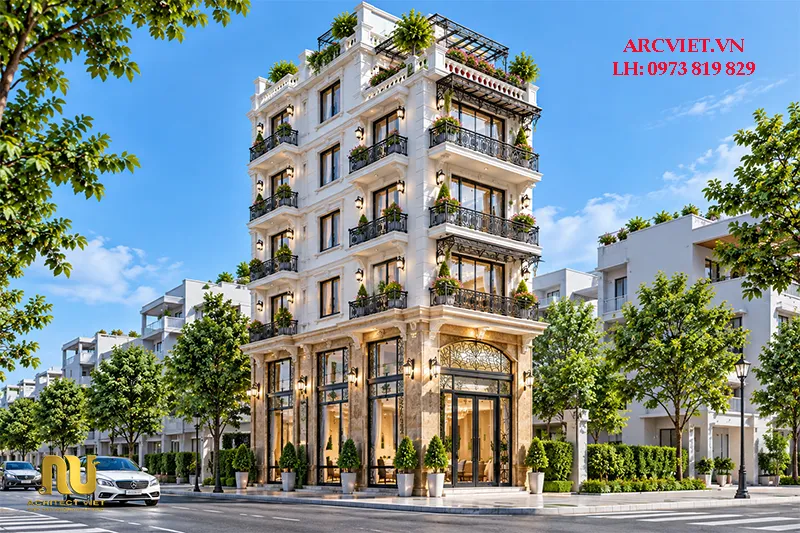 Thiết kế khách sạn mặt tiền 6m