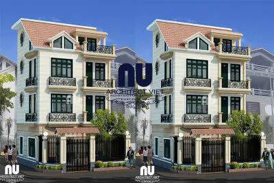 mẫu nhà phố 3 tầng 2 mặt tiền tại đại kim