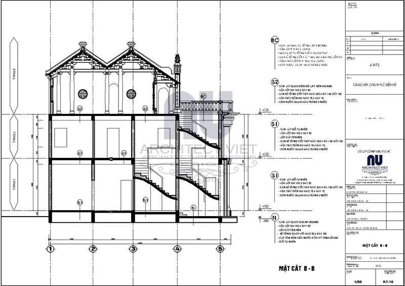 nhà thờ họ 3 gian bê tông giả gỗ