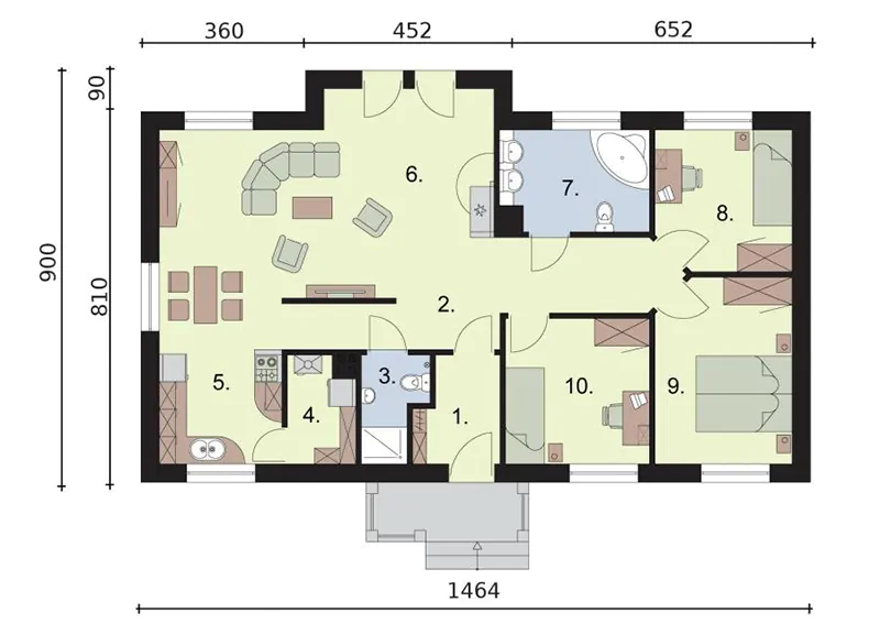 Mẫu nhà cấp 4 120m2 mái tôn 3 phòng ngủ tại Quảng Bình3