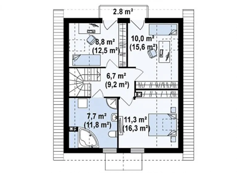 Hình ảnh chi tiết mặt bằng nhà cấp 4 có gác lửng