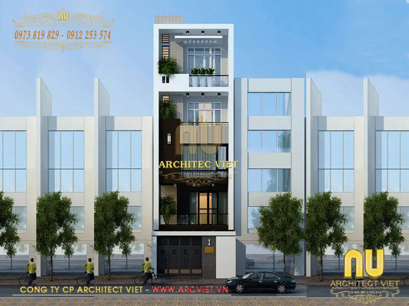 mẫu thiết kế nhà đẹp 5x13m