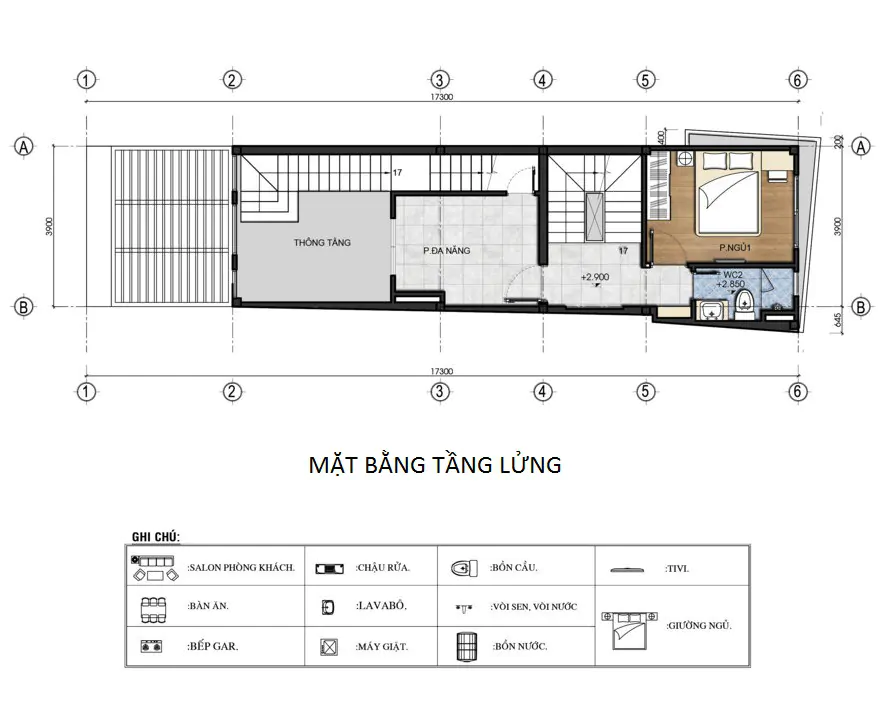 Thiết kế nhà phố mặt tiền 3m