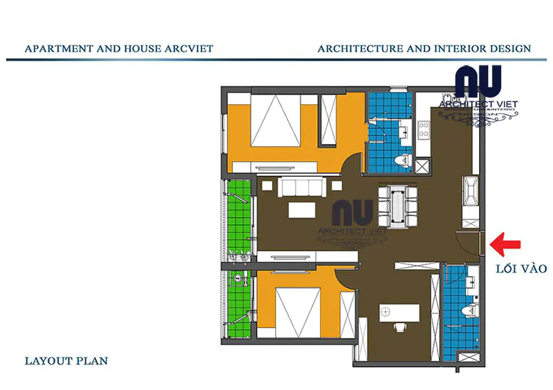 Thiết kế nội thất chung cư hiện đại 110m2