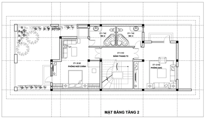 mặt bằng nhà 8m